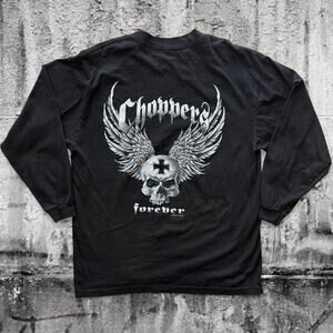 Vintage Choppers Forever Long Sleeve T-Shirt American Thunder Black Size Large